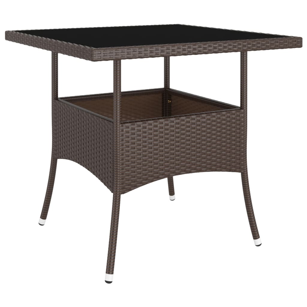 Set da Pranzo per Giardino 5 pz in Polyrattan Marrone - homemem39