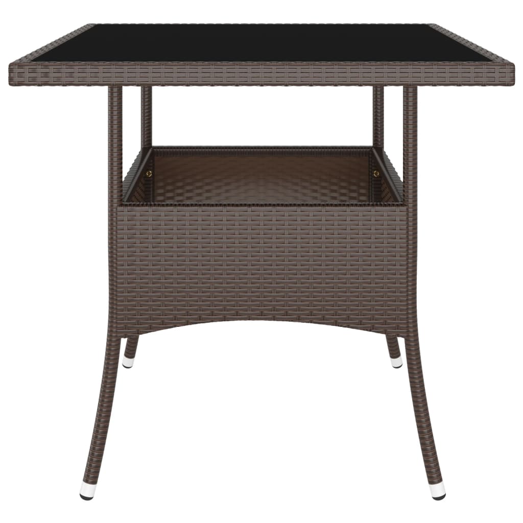 Set da Pranzo per Giardino 5 pz in Polyrattan Marrone - homemem39