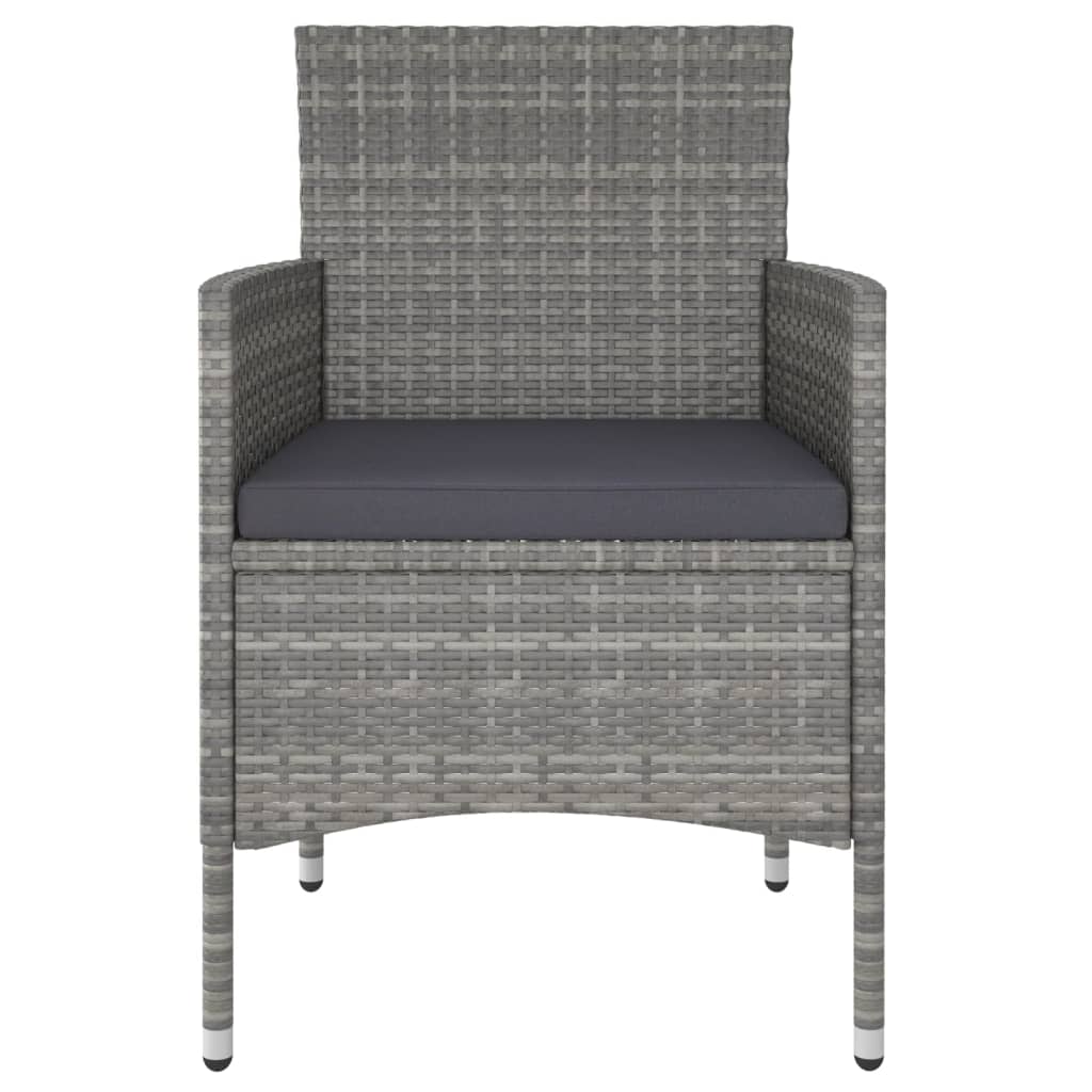 Set Pranzo da Giardino 5pz Polyrattan e Massello Acacia Grigio - homemem39