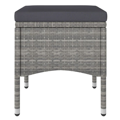 Set Pranzo da Giardino 5 pz Polyrattan e Vetro Temperato Grigio - homemem39