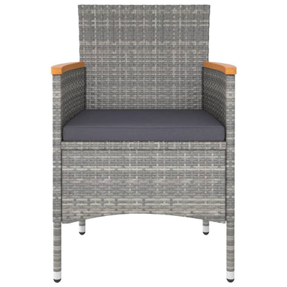 Set Pranzo da Giardino 5pz Polyrattan e Massello Acacia Grigio - homemem39