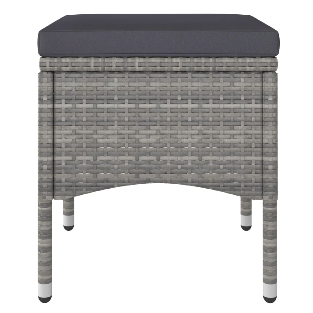 Set Pranzo da Giardino 5pz Polyrattan e Massello Acacia Grigio - homemem39