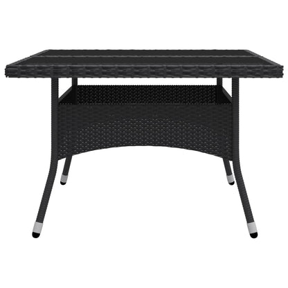 Set Mobili da Pranzo per Giardino 9 pz Polyrattan e Vetro Nero - homemem39