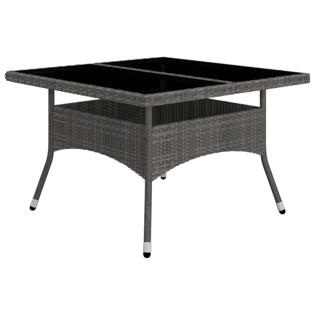 Set Mobili da Pranzo per Giardino 9pz Polyrattan e Vetro Grigio - homemem39