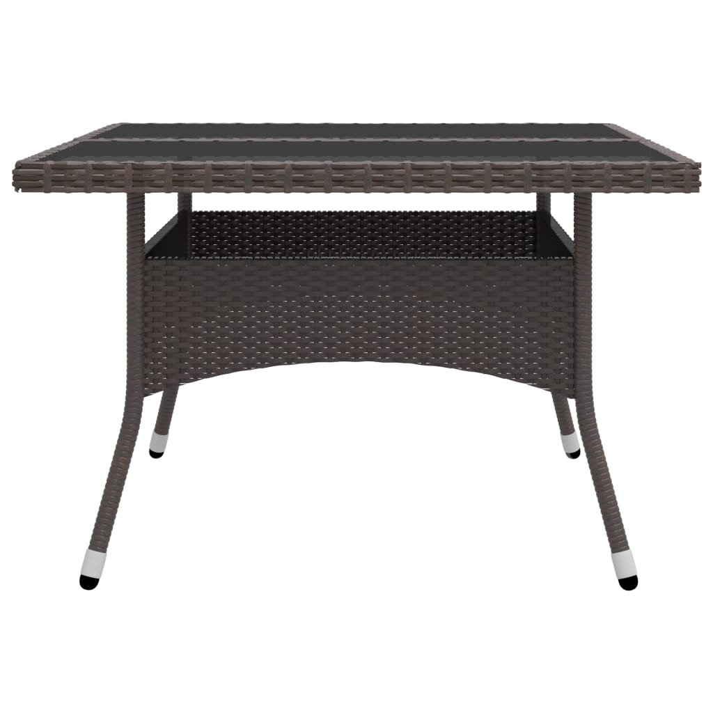 Set da Pranzo da Giardino 9 pz in Polyrattan e Vetro Marrone - homemem39