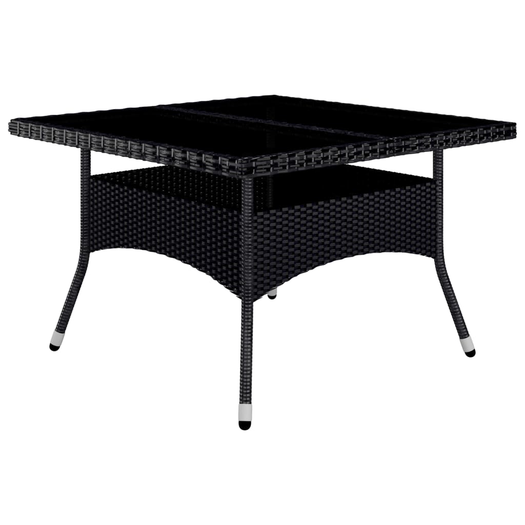 Set da Pranzo da Giardino 9 pz in Polyrattan e Acacia Nero - homemem39