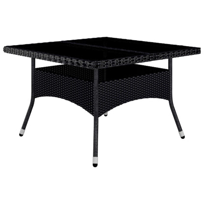 Set da Pranzo da Giardino 9 pz in Polyrattan e Acacia Nero - homemem39
