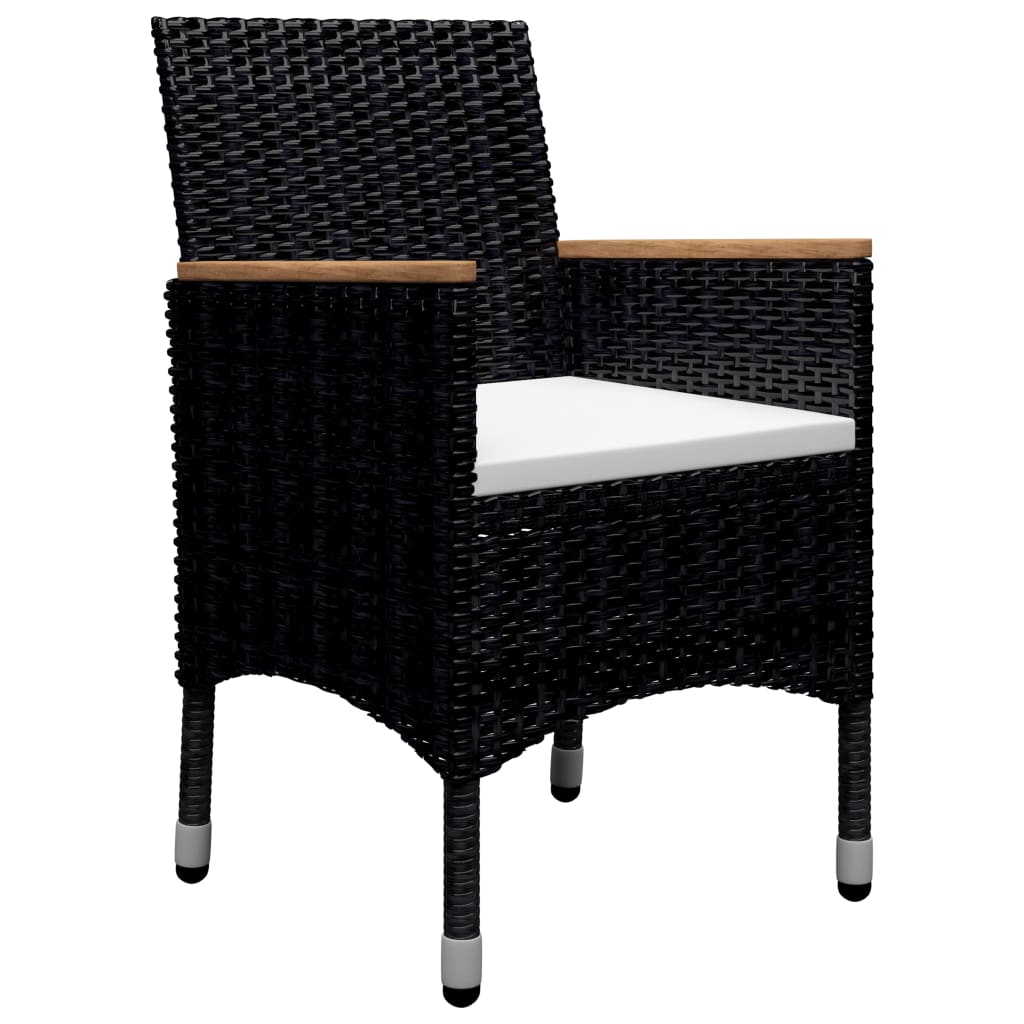 Set da Pranzo da Giardino 9 pz in Polyrattan e Acacia Nero - homemem39