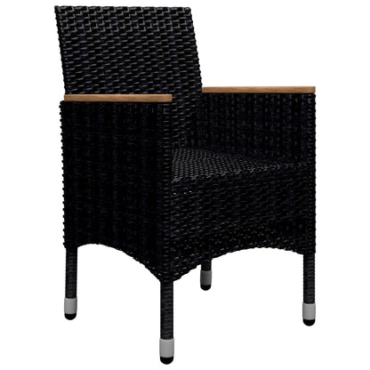 Set da Pranzo da Giardino 9 pz in Polyrattan e Acacia Nero - homemem39