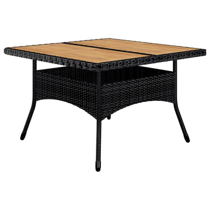 Set da Pranzo da Giardino 9 pz in Polyrattan e Acacia Nero - homemem39