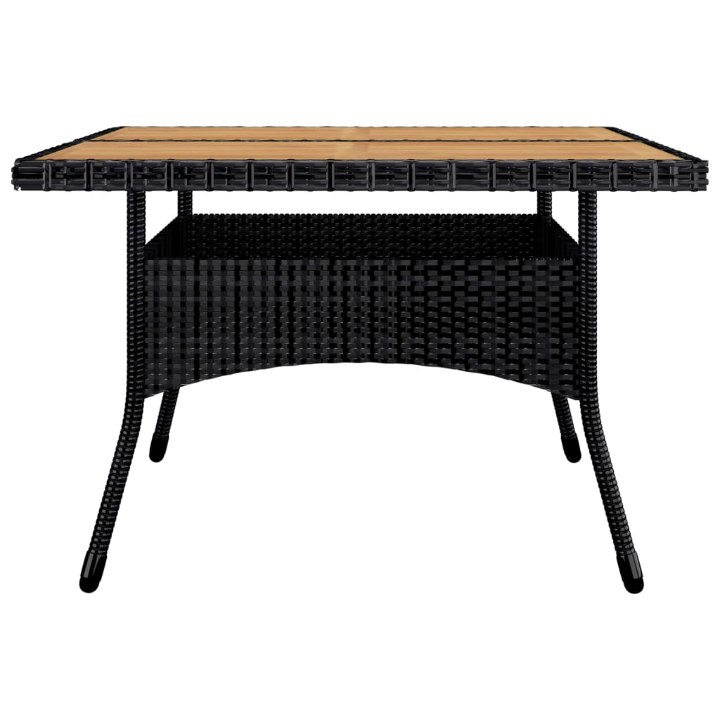 Set da Pranzo da Giardino 9 pz in Polyrattan e Acacia Nero - homemem39