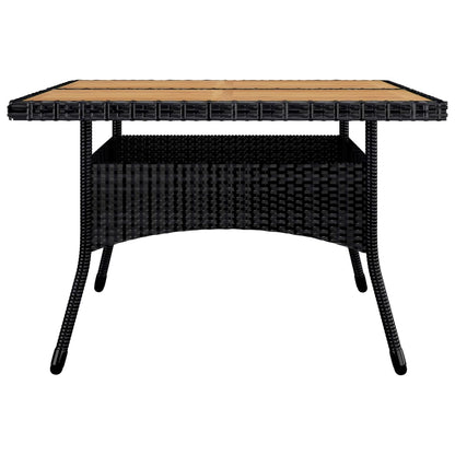 Set da Pranzo da Giardino 9 pz in Polyrattan e Acacia Nero - homemem39