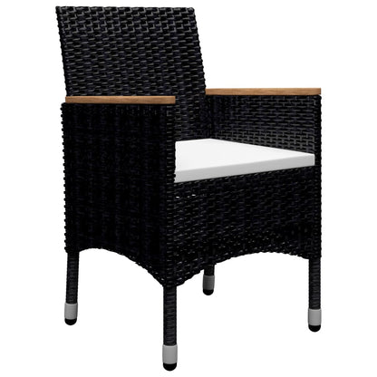 Set da Pranzo da Giardino 9 pz in Polyrattan e Acacia Nero - homemem39