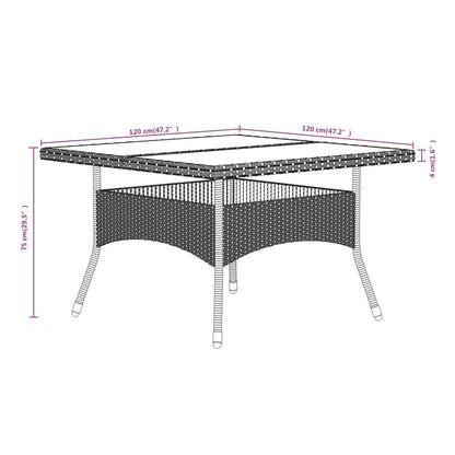 Set Pranzo da Giardino 5pz Polyrattan e Massello di Acacia Nero - homemem39