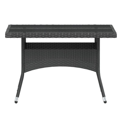 Set Pranzo da Giardino 5 pz  Polyrattan e Vetro Temperato Nero - homemem39