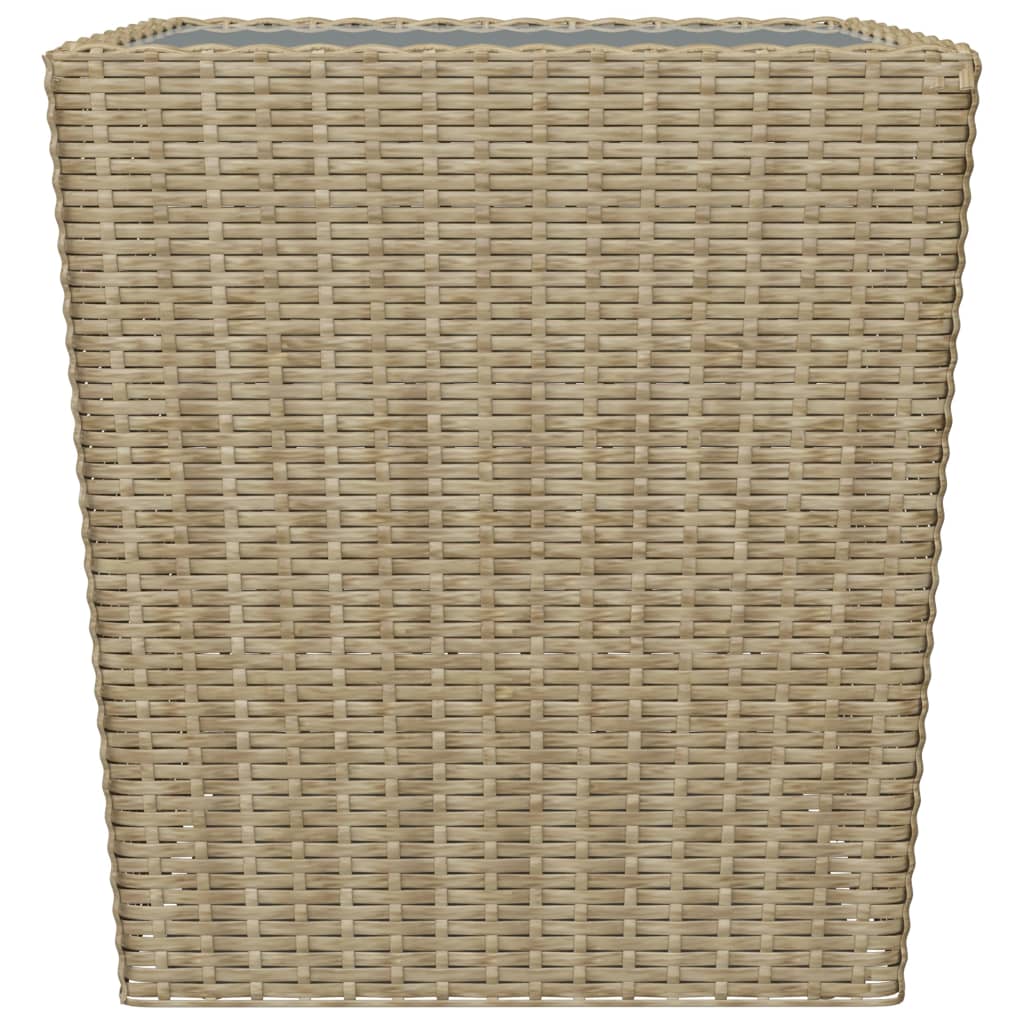 Set Bistrot da Giardino 3 pz Polyrattan e Vetro Temperato Beige - homemem39
