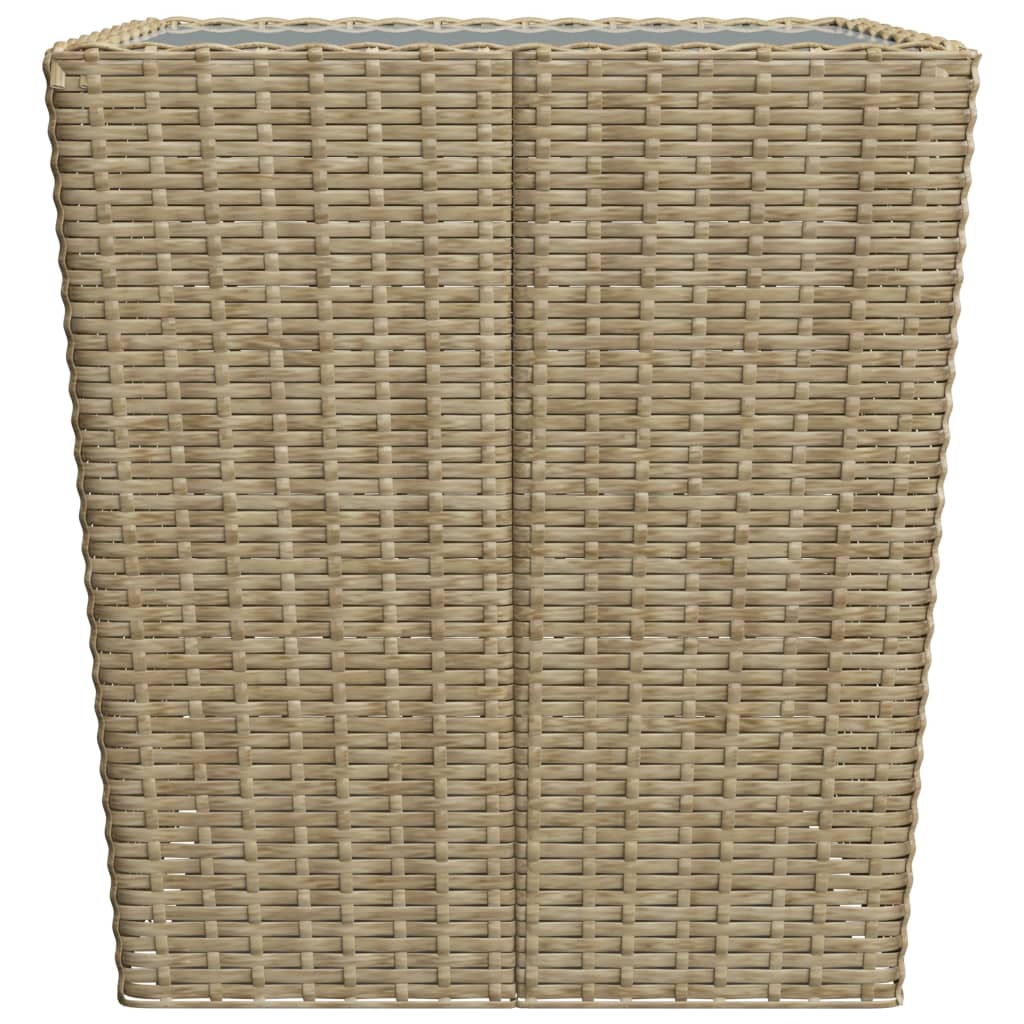 Set Bistrot da Giardino 3 pz Polyrattan e Vetro Temperato Beige - homemem39