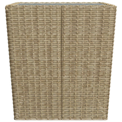 Set Bistrot da Giardino 3 pz Polyrattan e Vetro Temperato Beige - homemem39