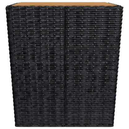 Set da Bistrot per Giardino 3 pz in Polyrattan e Acacia Nero - homemem39