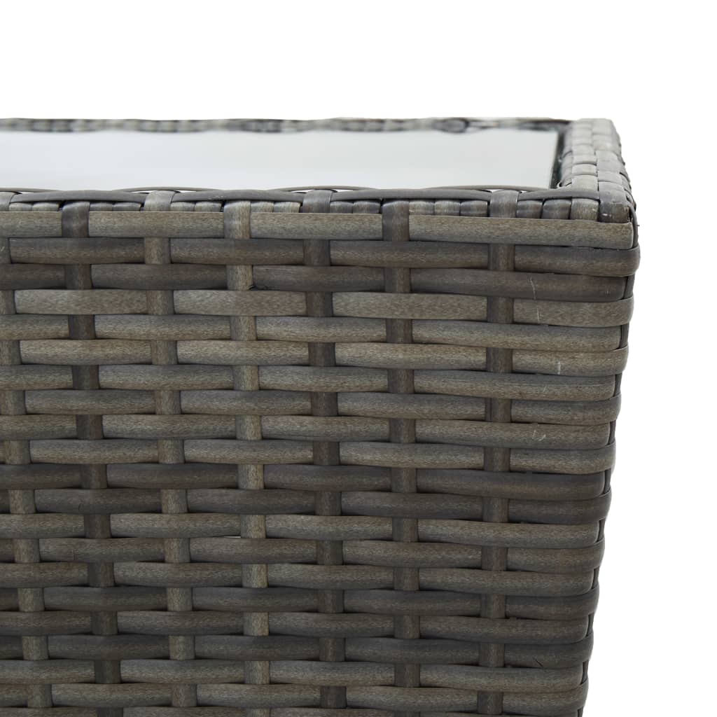 Set Bistrot Giardino 3 pz Polyrattan e Vetro Temperato Grigio - homemem39