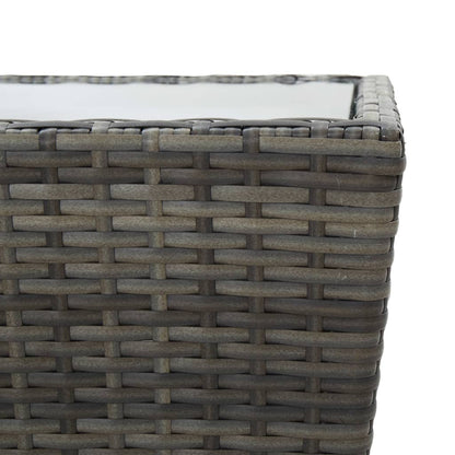 Set Bistrot Giardino 3 pz Polyrattan e Vetro Temperato Grigio - homemem39