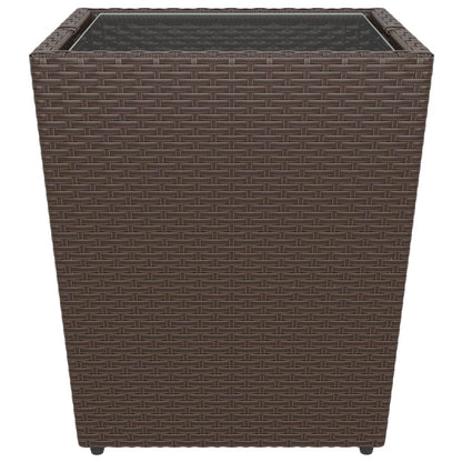 Set Bistrot Giardino 5 pz Polyrattan e Vetro Temperato Marrone - homemem39