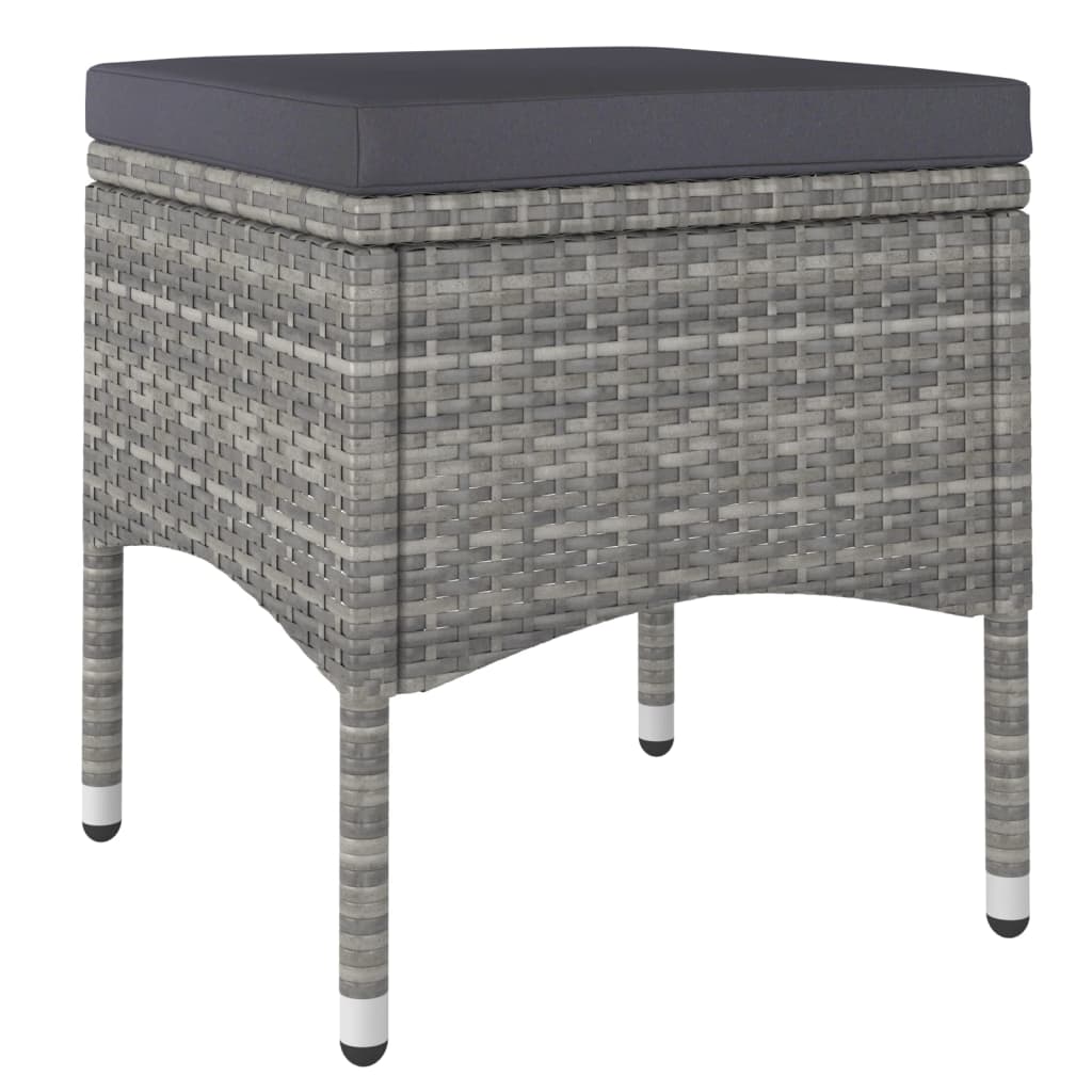 Set Bistrot Giardino 5 pz Polyrattan e Massello Acacia Grigio - homemem39