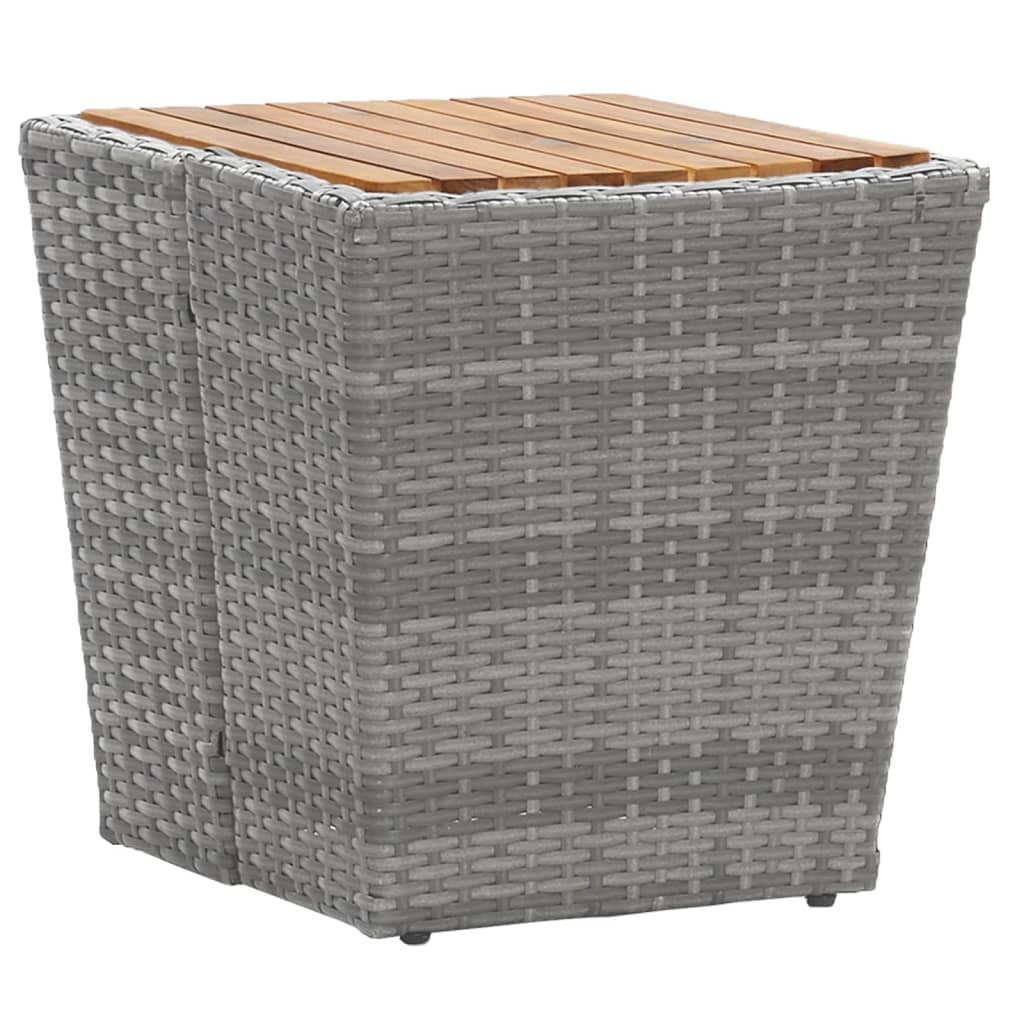 Set Bistrot Giardino 5 pz Polyrattan e Massello Acacia Grigio - homemem39