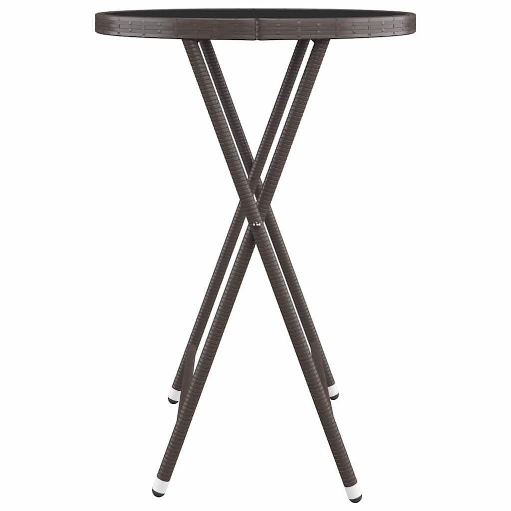 Set Bistrot Giardino 3 pz Polyrattan e Vetro Temperato Marrone | homemem39