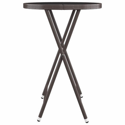 Set Bistrot Giardino 3 pz Polyrattan e Vetro Temperato Marrone | homemem39
