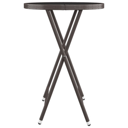 Set Bistrot Giardino 3 pz Polyrattan e Vetro Temperato Marrone - homemem39