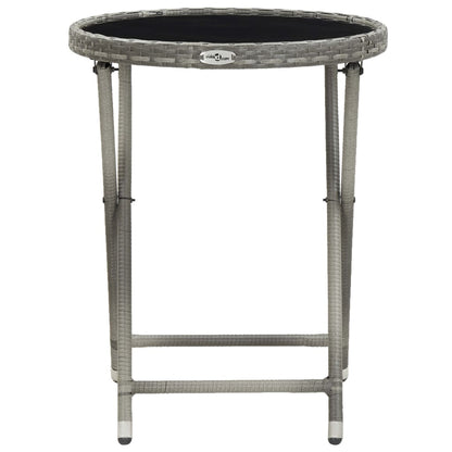 Set Bistrot Giardino 3 pz Polyrattan e Vetro Temperato Grigio - homemem39