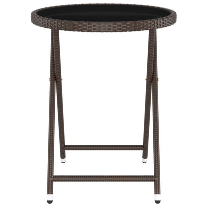 Set Bistrot Giardino 5 pz Polyrattan e Vetro Temperato Marrone - homemem39