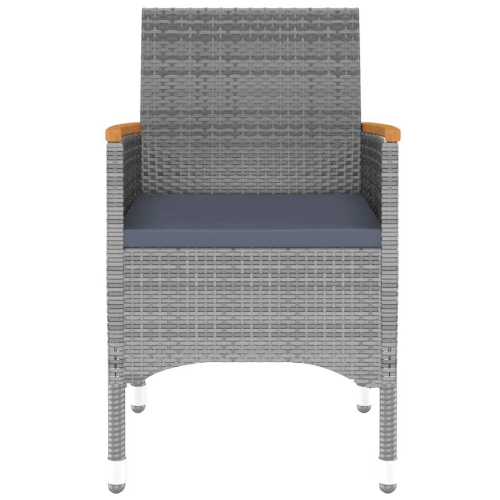 Set da Pranzo per Giardino 3 pz in Polyrattan Grigio - homemem39