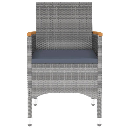 Set da Pranzo per Giardino 3 pz in Polyrattan Grigio - homemem39