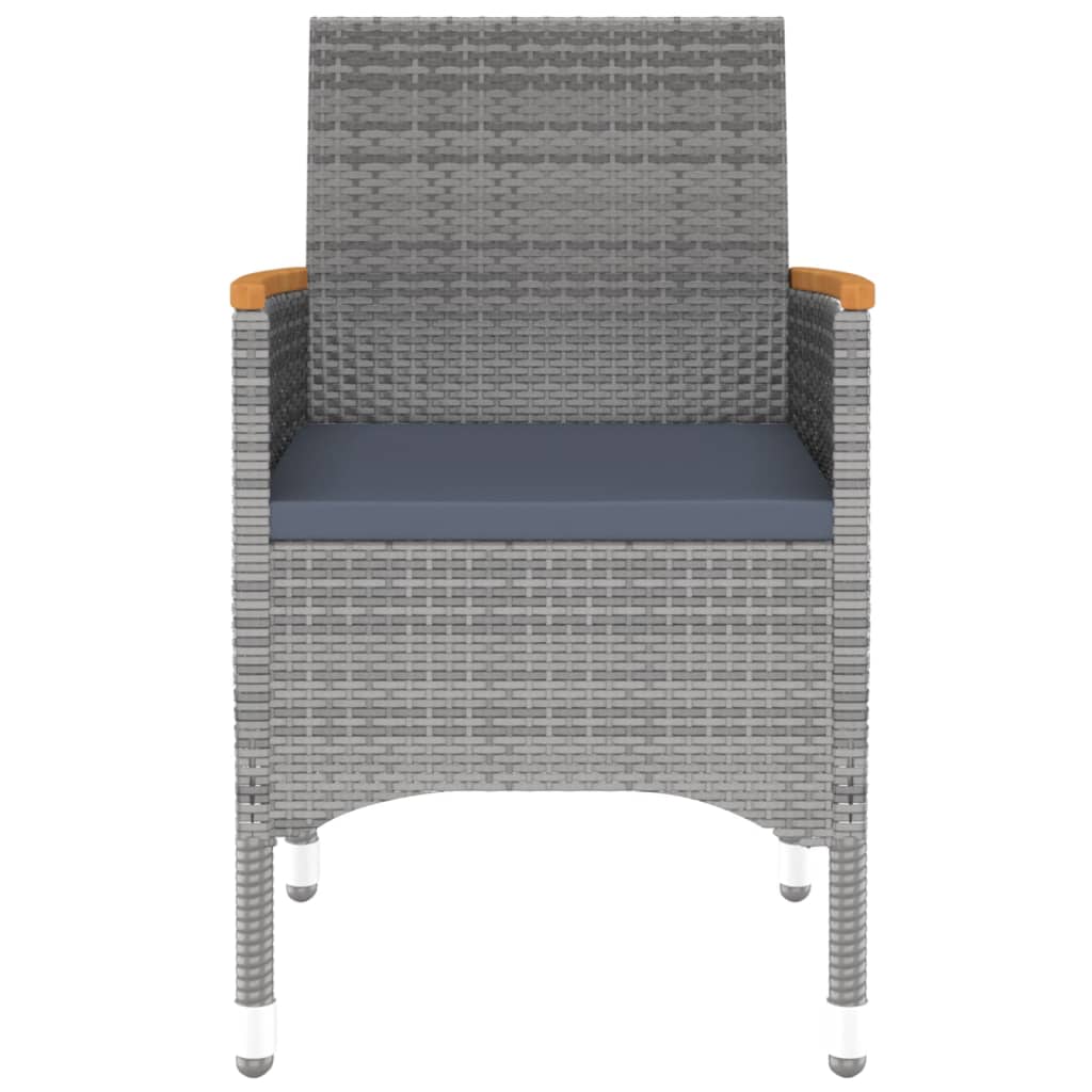 Set da Pranzo per Giardino 3 pz in Polyrattan Grigio - homemem39