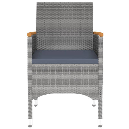 Set da Pranzo per Giardino 3 pz in Polyrattan Grigio - homemem39