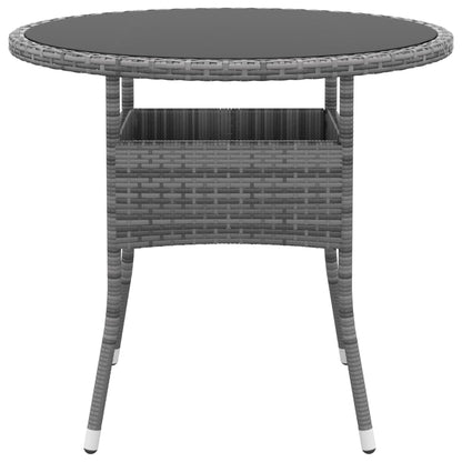 Set da Pranzo per Giardino 3 pz in Polyrattan Grigio - homemem39