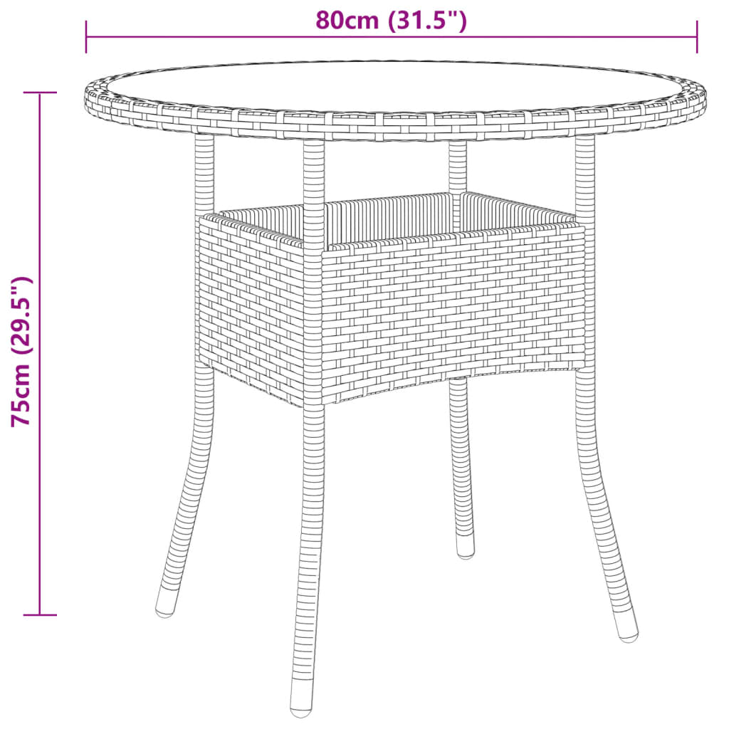 Set Mobili da Pranzo per Giardino 5 pz in Polyrattan Beige - homemem39