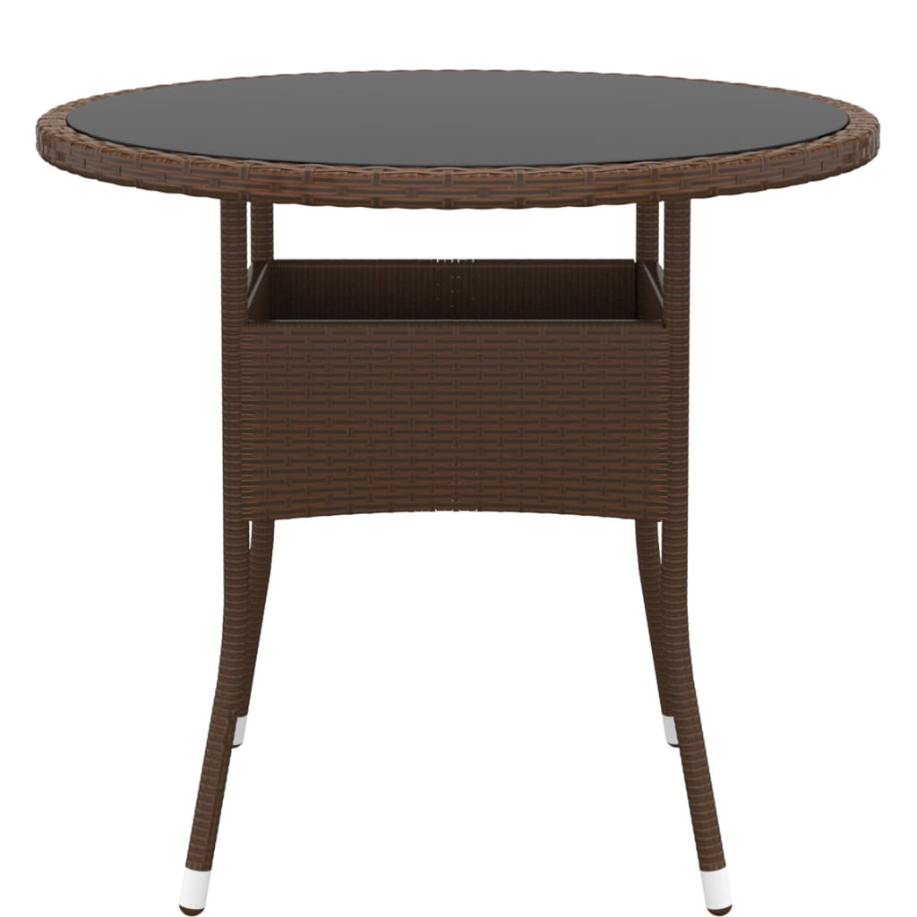 Set da Pranzo per Giardino 5 pz in Polyrattan Marrone - homemem39