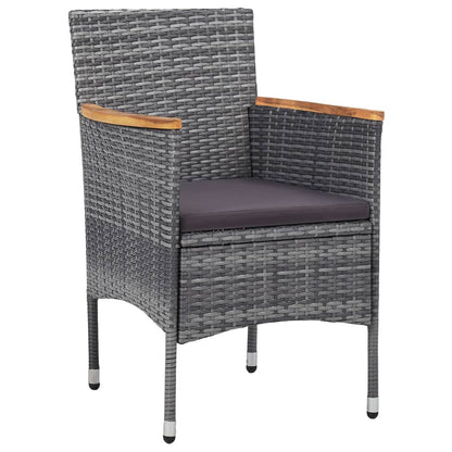 Set da Pranzo per Giardino 5 pz in Polyrattan Grigio - homemem39