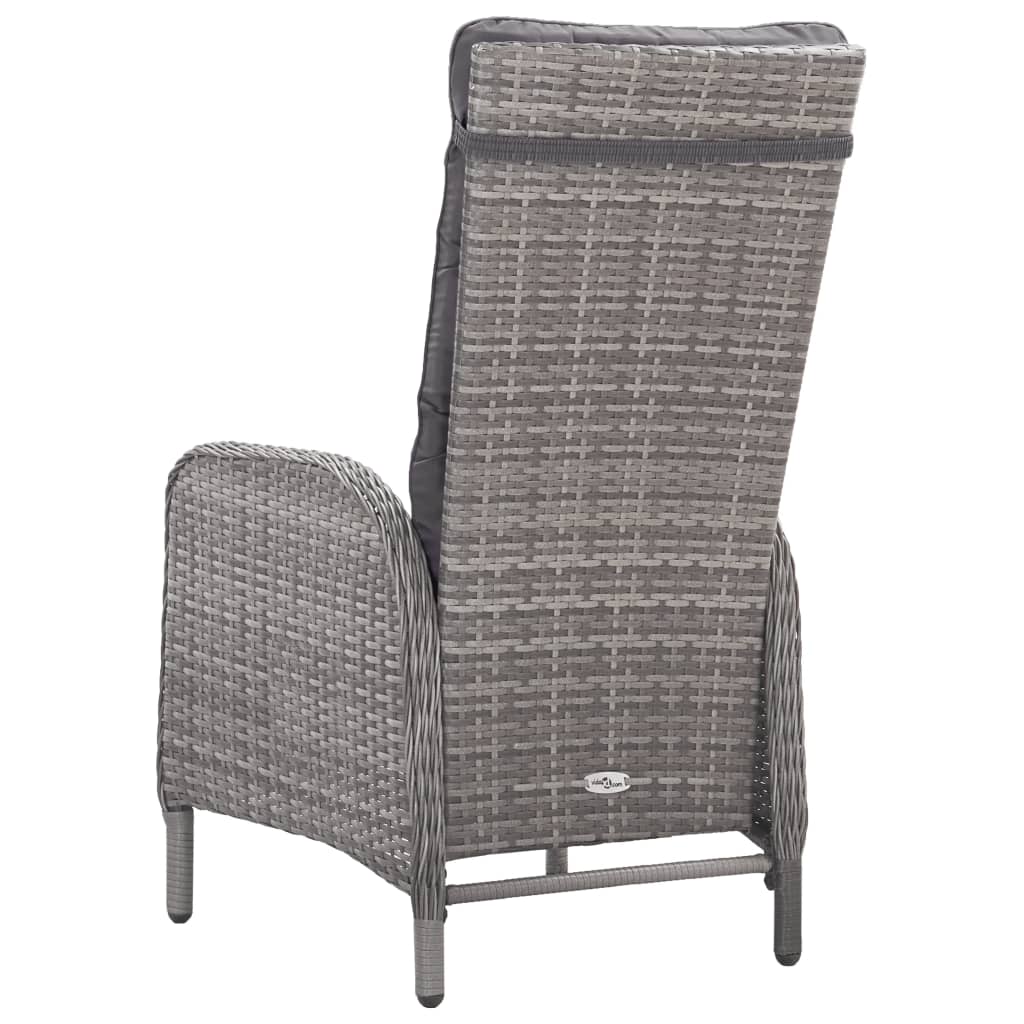 Set da Pranzo da Giardino 3 pz in Polyrattan e Acacia Grigio - homemem39