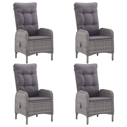 Set da Pranzo da Giardino 5 pz in Polyrattan e Vetro Grigio - homemem39