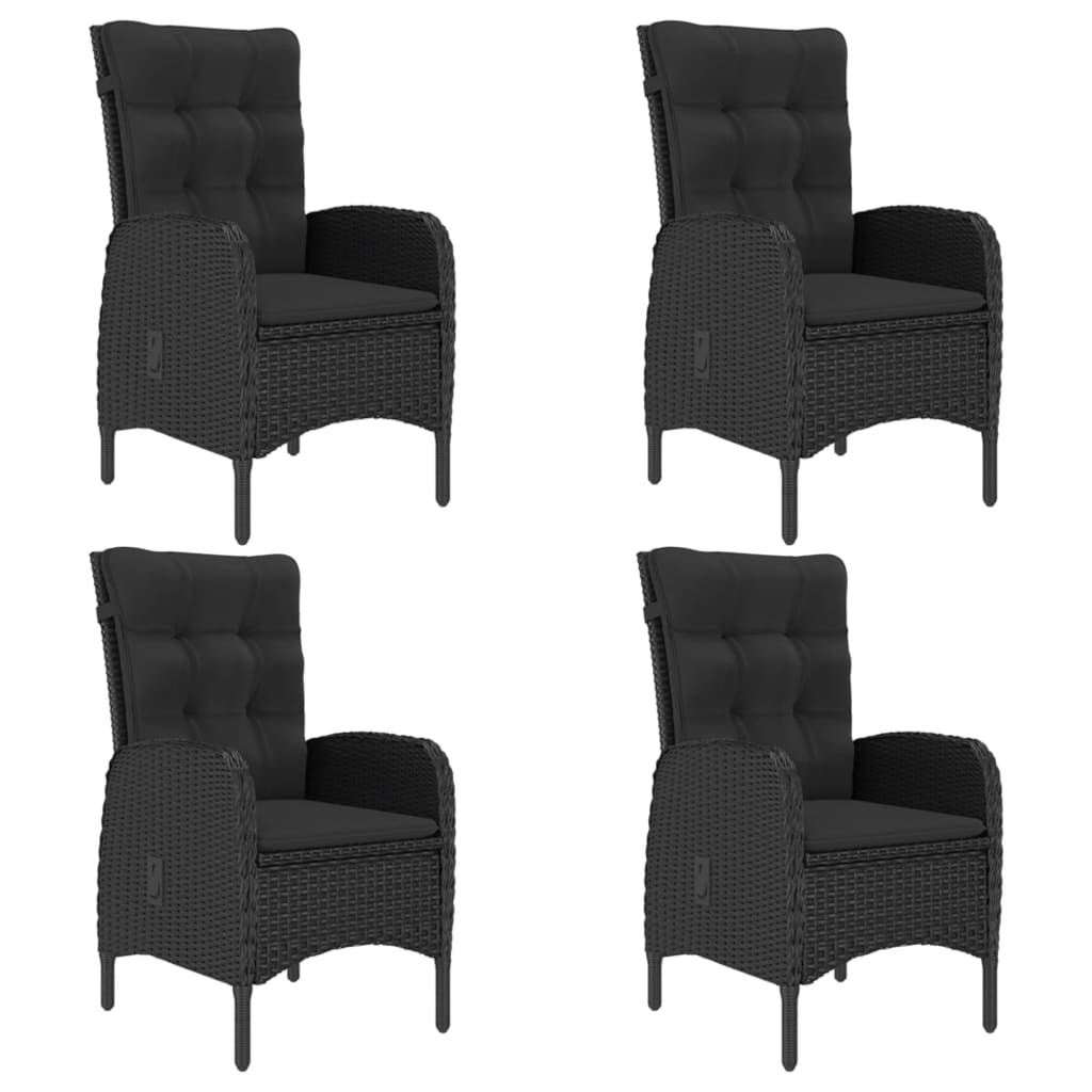 Set Mobili da Pranzo per Giardino 5 pz Polyrattan e Vetro Nero - homemem39