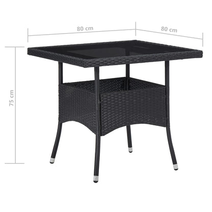 Set Mobili da Pranzo per Giardino 5 pz Polyrattan e Vetro Nero - homemem39