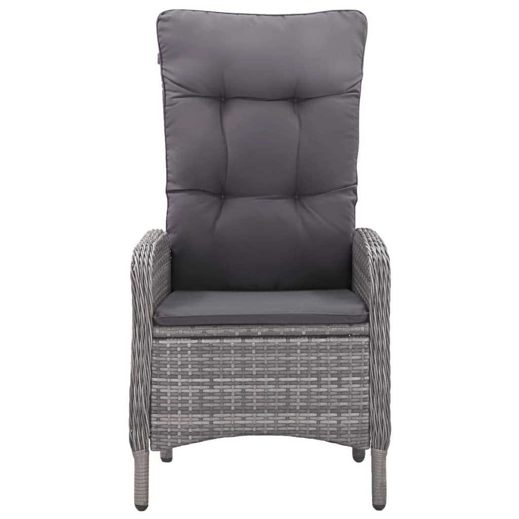 Set da Bistrot da Giardino 3 pz in Polyrattan e Vetro Grigio - homemem39
