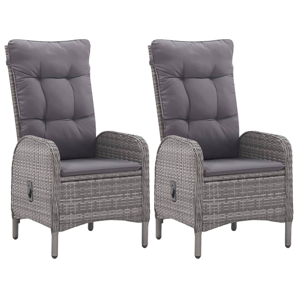 Set da Bistrot 3 pz in Polyrattan e Legno Acacia Grigio - homemem39
