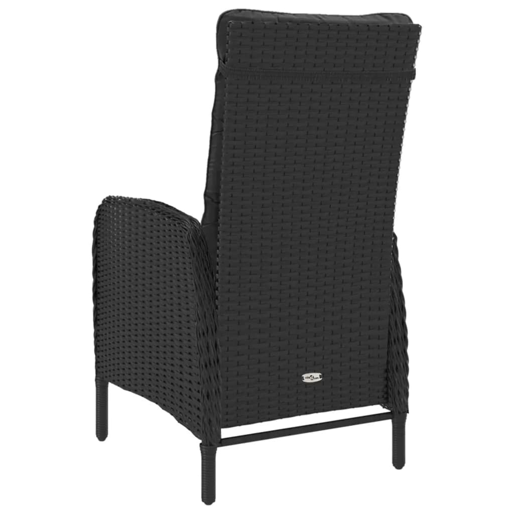 Set da Bistrot per Giardino 3 pz in Polyrattan e Vetro Nero - homemem39