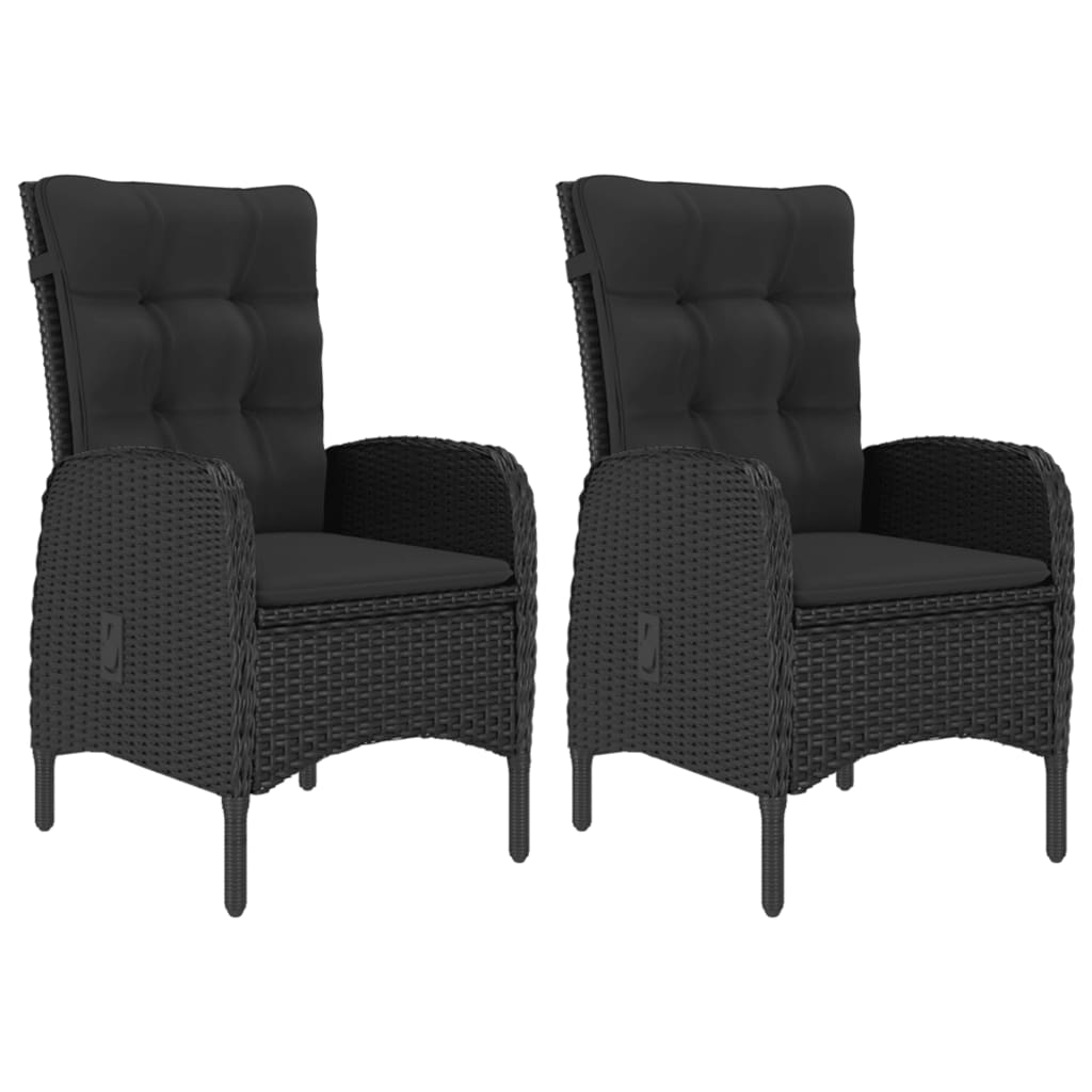 Set da Bistrot per Giardino 3 pz in Polyrattan e Acacia Nero - homemem39
