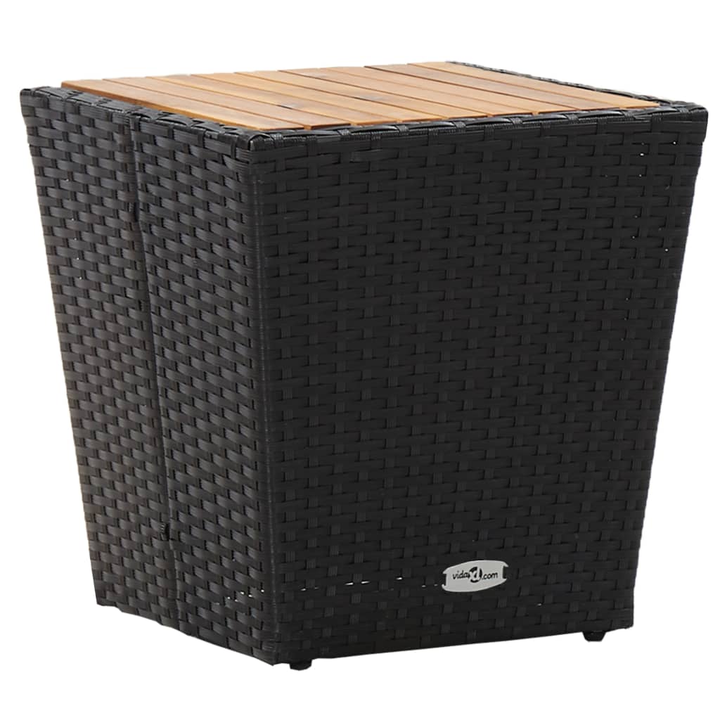 Set da Bistrot per Giardino 3 pz in Polyrattan e Acacia Nero - homemem39